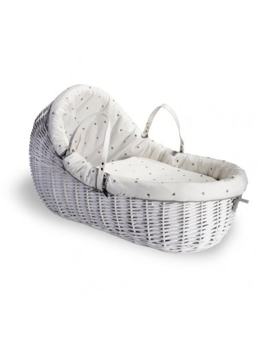 Clair de Lune Lullaby Hearts White Willow Bassinet