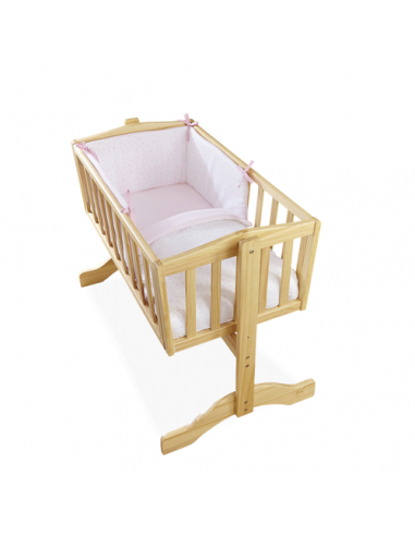 Clair de Lune Stars & Stripes Crib & Cradle & Bumper Bedding Set-Pink